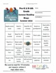 2023 Summer Reading Program Bingo Sheet 3 - Pre-K to Teen